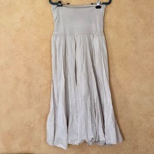 Beige Skirt with Elastic Waist